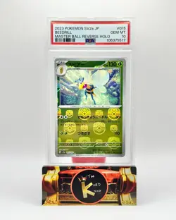 2023 Japanese Pokemon Scarlet and Violet Beedrill Masterball Reverse Holo PSA 10 - Image 1