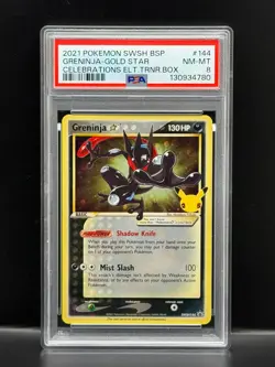 Greninja Gold Star 2021 Pokemon Black Star Promo Celebrations ETB PSA 8 NM-MT - Image 1