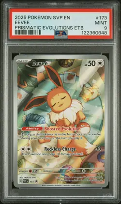 2025 POKEMON SVP EN-SV BLACK STAR PROMO #173 EEVEE PSA 9 - Image 1