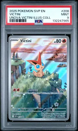 2025 POKEMON SVP EN-SV BLACK STAR PROMO #208 VICTINI PSA 9 - Image 1