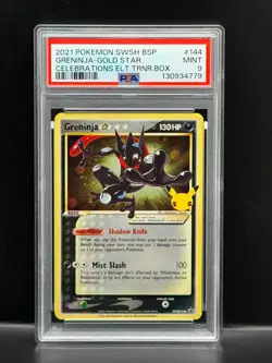 Greninja Gold Star 2021 Pokemon Black Star Promo Celebrations ETB PSA 9 Mint - Image 1