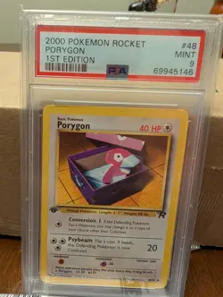 Pokemon 2000 Rocket 1st Edition #48 Porygon PSA 9 - Image 1