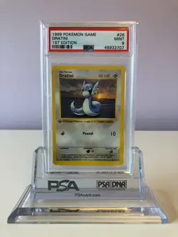 1999 Pokemon 1st Edition Base Set Shadowless Dratini PSA 9 - Image 1