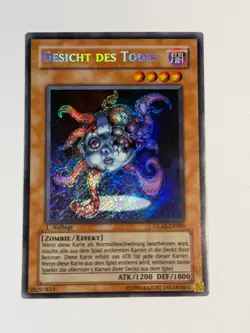 Yugioh GERMAN Necroface GLAS-DE090 EN090 Secret Rare 1st Edition LP - Image 1