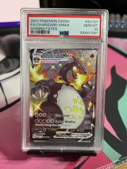 2021 Pokemon Charizard VMAX Shining Fates Ultra Rare Card #SV107 PSA 10 Gem Mint - Image 1