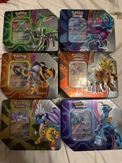 POKEMON PARADOX DESTINIES TIN SET (ALL 6 TINS) W/1 PROMO CARD+ 5 BOOSTERS EACH - Image 1