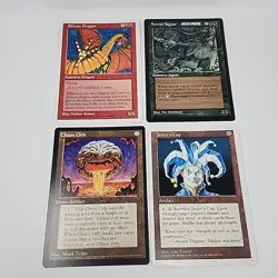 Lot 4 MTG Oversized 6x9 Promo Cards Shivan Dragon Aswan Jaguar Chaos Orb Jesters - Image 1