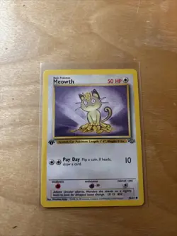 Pokemon TCG Meowth Jungle Card 56/64 1st Edition Common - Image 1