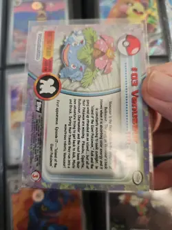 VENUSAUR #03 POKEMON TOPPS CARD (BLACK LOGO SET) Foil 85 - Image 2
