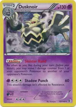 Dusknoir 63/149 - Pokemon Boundaries Crossed Holo Rare Card - Image 1