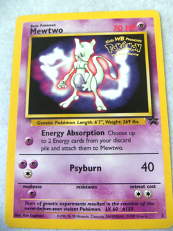 Pokemon Mewtwo Card BLACK STAR PROMO Set #3 Movie WB Stamped! NOT PLAYED! - Image 2