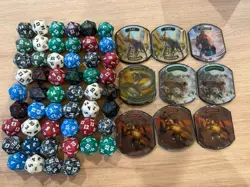 Lot of 52 MTG Magic the Gathering Spindown D20 Dice Various Sets & Token Counter - Image 1