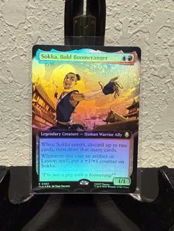 MTG Magic The Gathering Avatar Sokka Bold Boomeranger Extended Art Foil - Image 1