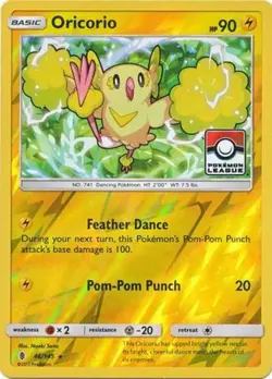 Slightly Played, English - 4 x Pokemon Oricorio - 46/145 - Pokemon League Promo - Image 1