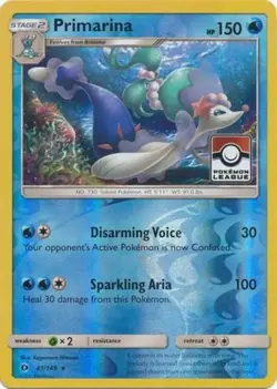 Slightly Played, English - 4 x Pokemon Primarina - 41/149 - League Promo Pokemon - Image 1