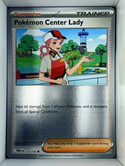 Pokemon Center Lady 123/132 Mega Evolution English 2025 Reverse Holo - Image 1
