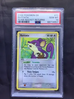 Pokemon Cards: EX Team Rocket Returns Common: Rattata 71/109: PSA 10 - Image 1