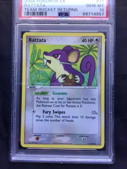 Pokemon Cards: EX Team Rocket Returns Common: Rattata 71/109: PSA 10 - Image 2