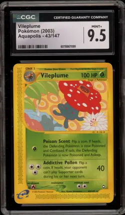 Pokemon Vileplume Aquapolis NON Holo Rare #41 CGC 9.5 - Image 1