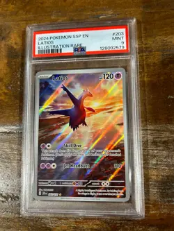 POKEMON 2024 Surging Sparks Illustration Rare LATIOS #203 PSA 9 Mint RARE - Image 1