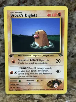 Pokemon Gym Challenge 1st Edition #067/132 Brock's Diglett - MP - Image 1