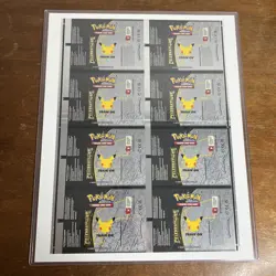 Pokemon TCG Celebrations 25 Year Uncut Booster Pack Sheet Rare Hard To Find - Image 1