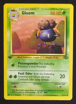 Gloom 37/64 1st Edition Jungle Pokemon Card - Image 1