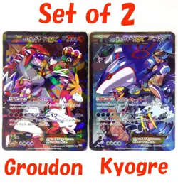 Team Magma's Groudon 015/034 & Aqua's Kyogre 006 EX Holo Pokemon Japanese Rare - Image 1