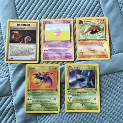 Pokemon Trading Card Game Fossil Mixed Lot of 5 1st Edition Cards, Golbat, - Image 1
