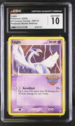 Pokemon Lugia 29/115 EX Unseen Forces Rocks America - CGC 10 - Image 1
