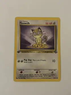 Pokemon TCG Meowth Jungle 56/64 Regular 1st Edition Common - Image 2