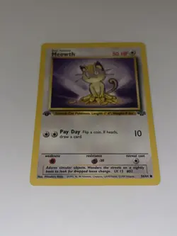 Pokemon TCG Meowth Jungle 56/64 Regular 1st Edition Common - Image 3