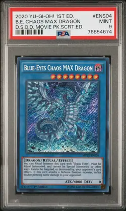 PSA 9 MINT Blue-Eyes Chaos MAX Dragon MVP1-ENS04 Secret Rare 1st Edition YUGIOH - Image 1