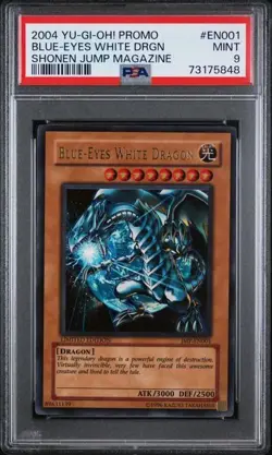 2004 YU-GI-OH! PROMO SHONEN JUMP #EN001 BLUE-EYES WHITE DRAGON PSA 9 (5848) - Image 1