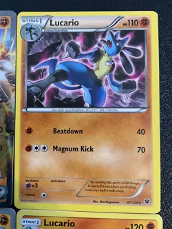 x16 Riolu Lucario pokemon card V EX collection mixed set Lot. Rock type - Image 5