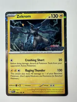 Zekrom 066/182 Paradox Rift Stamped Promo Pokemon Card Holo NM - Image 1