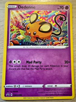 Pokemon TCG Dedenne SWSH080 Sword & Shield Black Star Promo Holo Card - Image 1