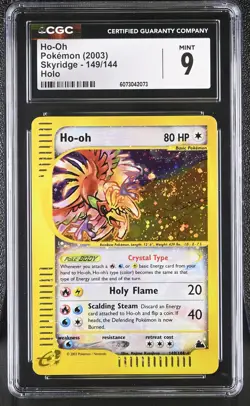 CGC 9 MINT Ho-Oh 2003 Skyridge 149/144 Holo SWIRL Pokemon Card - Image 1