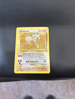 Hitmonlee 7/62 Pokemon TCG Fossil Unlimited Holo Rare Card. SOLID SHAPE! - Image 3