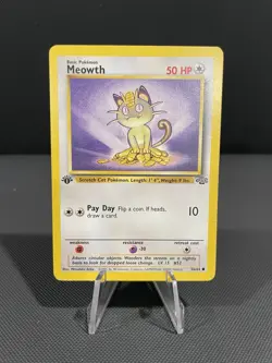 Pokemon Card 1ST EDITION Meowth Jungle 56/64 WotC Vintage 1999 LP/NM - Image 1