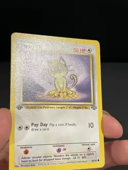 Pokemon Card 1ST EDITION Meowth Jungle 56/64 WotC Vintage 1999 LP/NM - Image 3