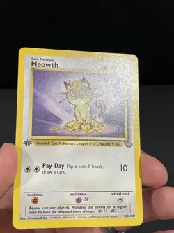 Pokemon Card 1ST EDITION Meowth Jungle 56/64 WotC Vintage 1999 LP/NM - Image 4