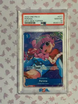 Perona Box Topper OP01-077 Romance Dawn One Piece Card English PSA 10 GEM MINT - Image 1