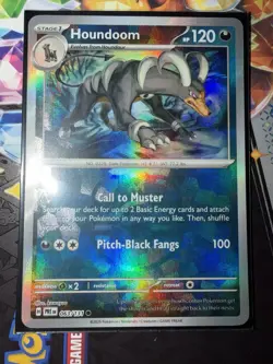 Pokemon Prismatic Evolutions Houndoom #063 Masterball Reverse Holo Variant Card - Image 1