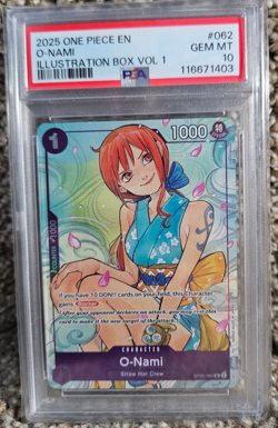 2025 One Piece O-Nami (Illustration Box Vol.1) OP05-062 Promo Card Foil PSA 10 - Image 1
