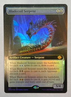 MTG - Bladecoil Serpent - Extended Art - FOIL - The Brothers' War - Image 1