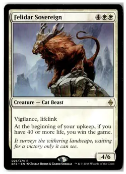 MTG Felidar Sovereign - Battle for Zendikar Moderately Played English - Image 1