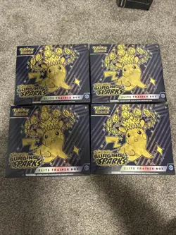 Pokemon TCG Surging Sparks ETB Elite Trainer Box Set Lot Of x4 New Sealed - Image 1