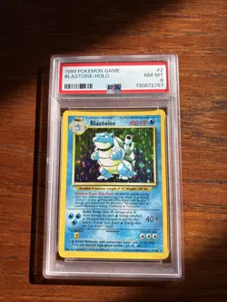 Pokemon TCG Blastoise Base Set Holo Unlimited Rare Psa 8 - Image 1