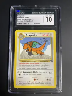 Dragonite 1999 Pokemon Black Star Promos - 5 Mewtwo Strikes Back CGC 10 Gem Mint - Image 1
